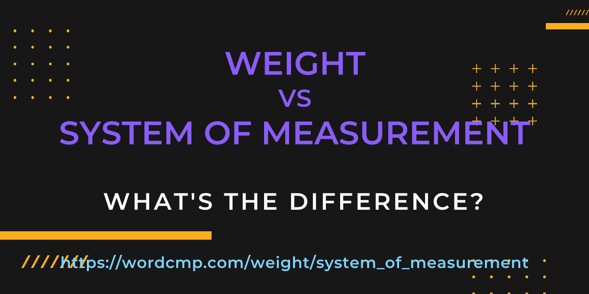 Difference between weight and system of measurement
