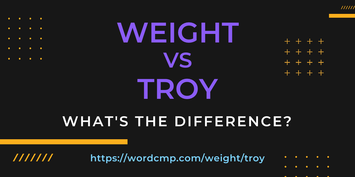 Difference between weight and troy