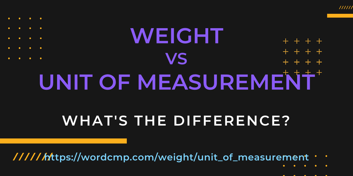 Difference between weight and unit of measurement
