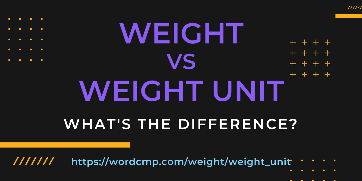 Difference between weight and weight unit