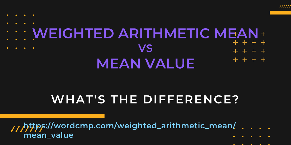 Difference between weighted arithmetic mean and mean value