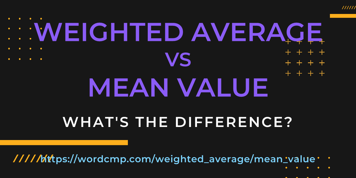 Difference between weighted average and mean value