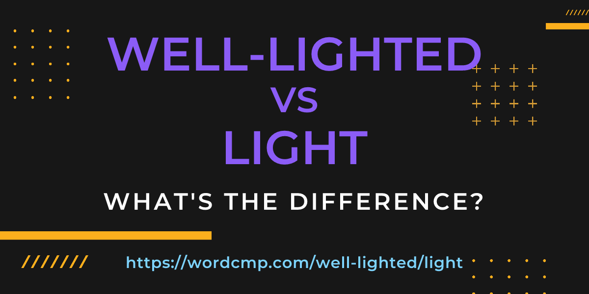 Difference between well-lighted and light
