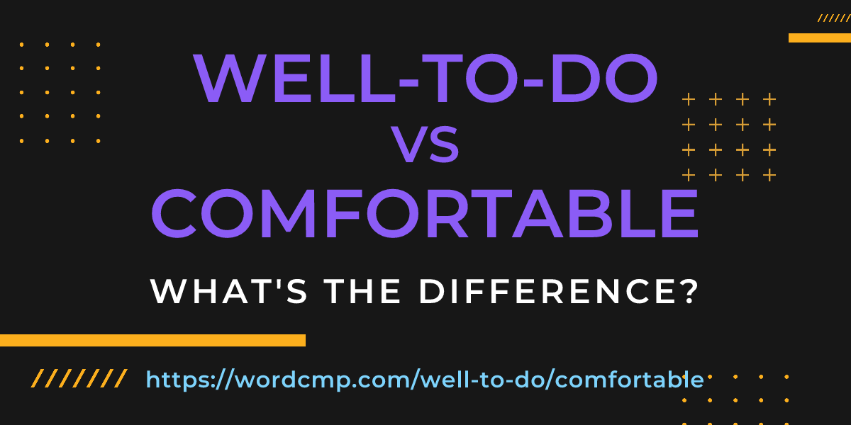 Difference between well-to-do and comfortable