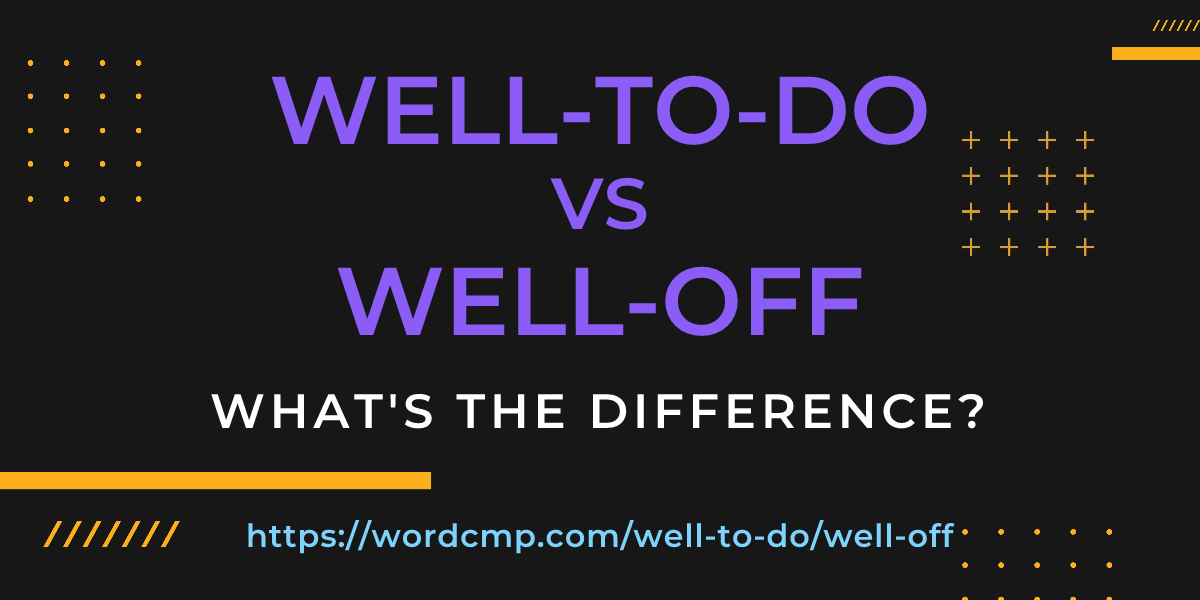 Difference between well-to-do and well-off