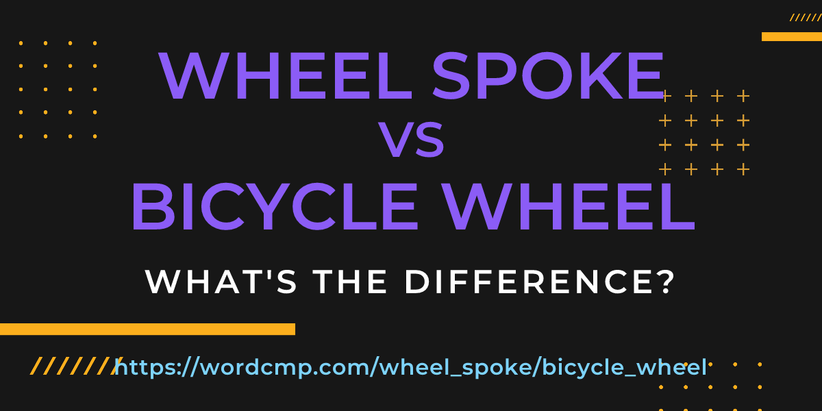Difference between wheel spoke and bicycle wheel