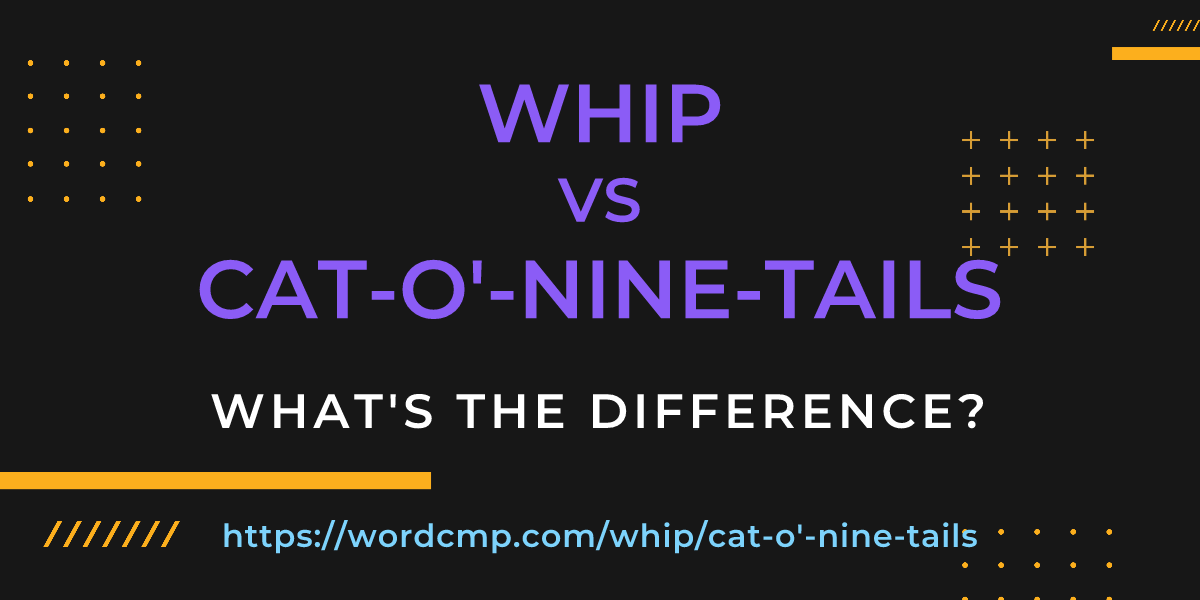 Difference between whip and cat-o'-nine-tails