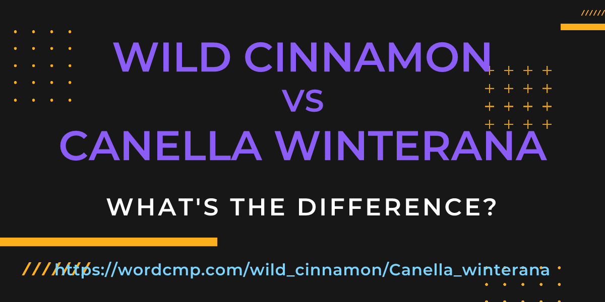 Difference between wild cinnamon and Canella winterana