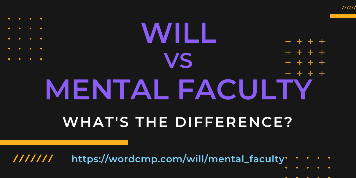 Difference between will and mental faculty