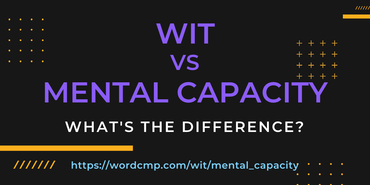 Difference between wit and mental capacity