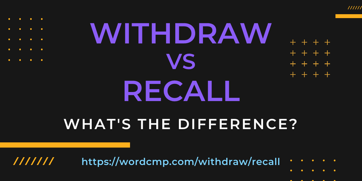 Difference between withdraw and recall