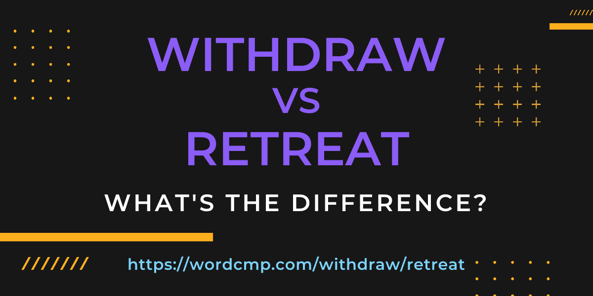 Difference between withdraw and retreat