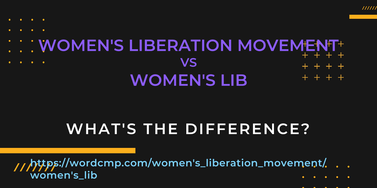 Difference between women's liberation movement and women's lib