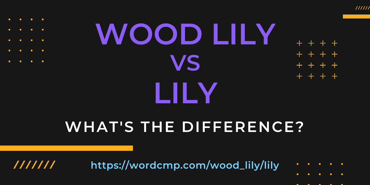 Difference between wood lily and lily