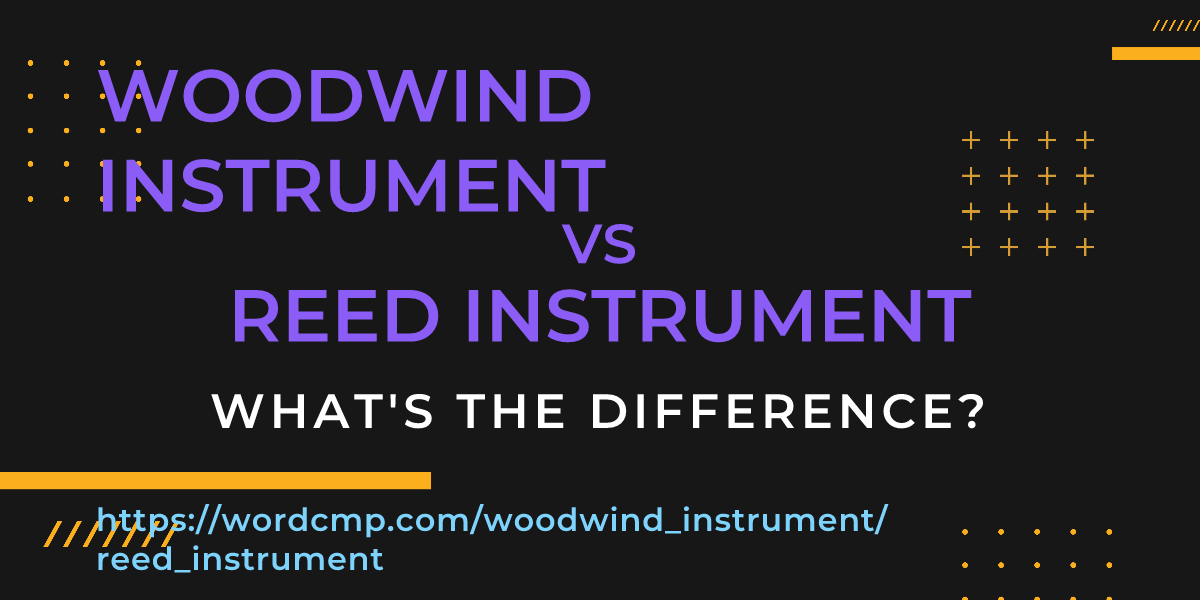 Difference between woodwind instrument and reed instrument