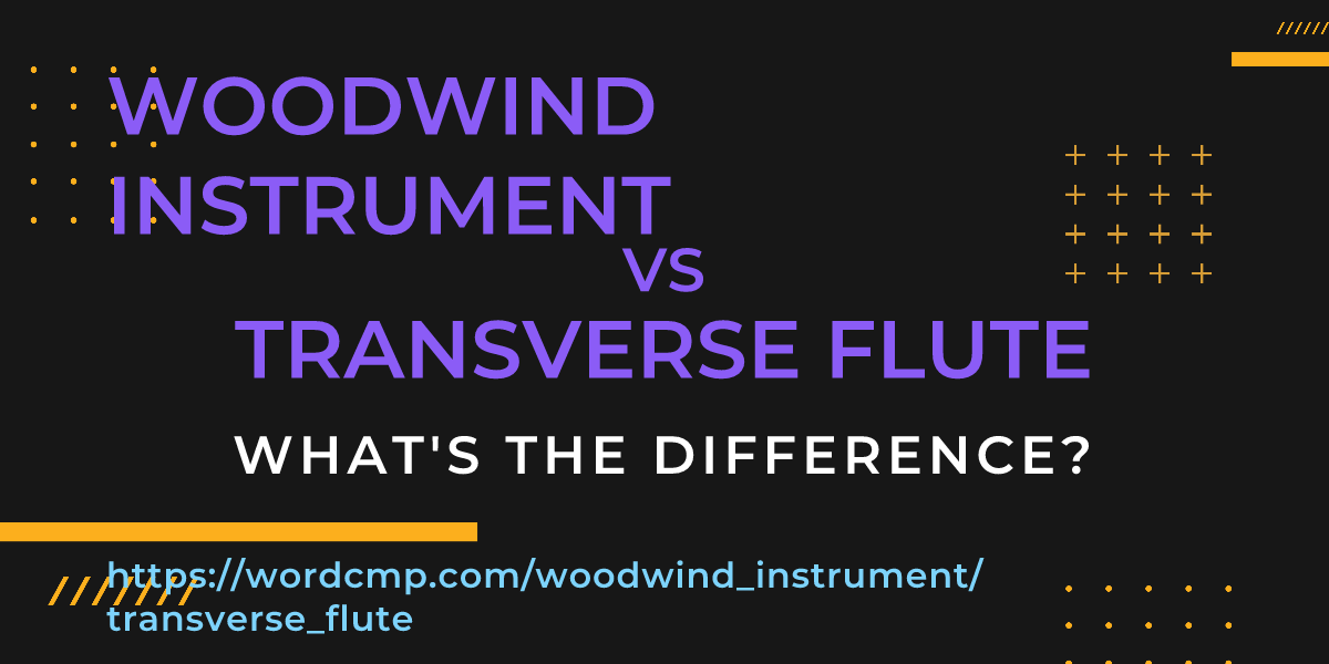 Difference between woodwind instrument and transverse flute