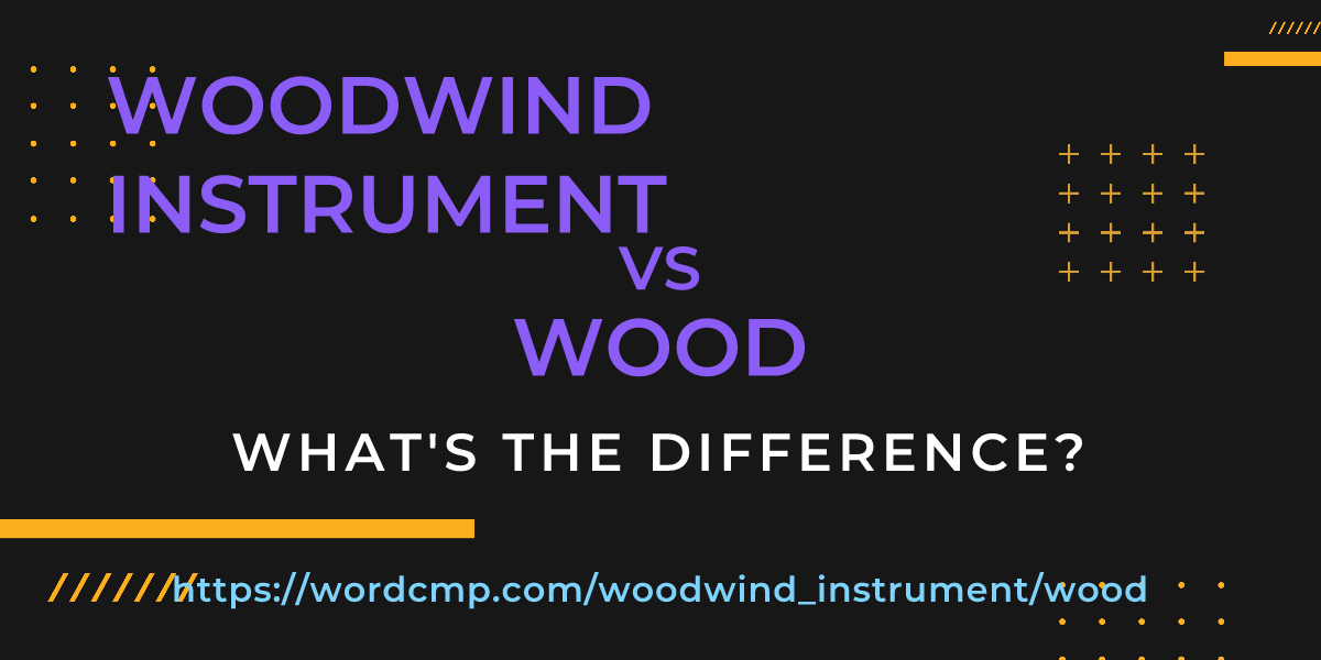 Difference between woodwind instrument and wood