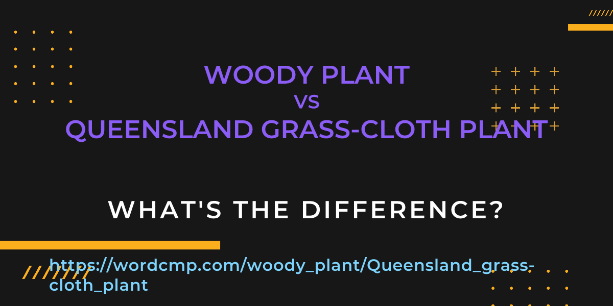 Difference between woody plant and Queensland grass-cloth plant