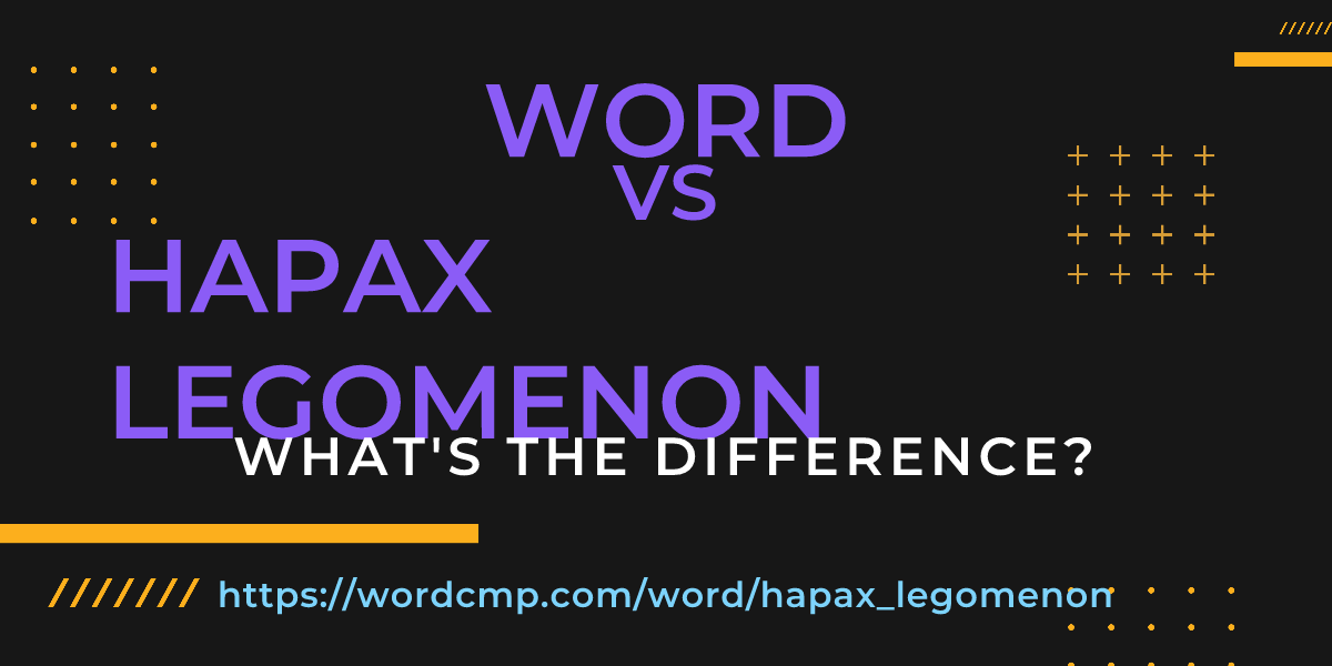 Difference between word and hapax legomenon