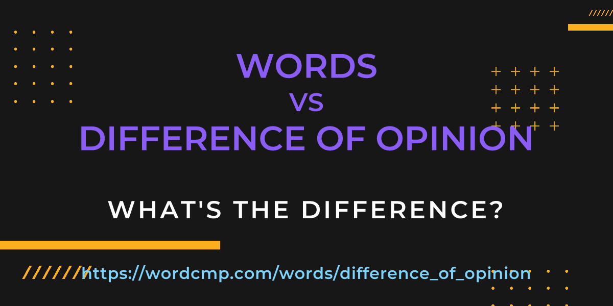 Difference between words and difference of opinion