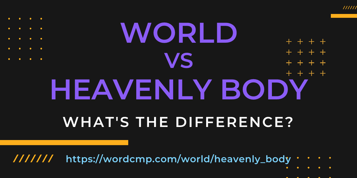 Difference between world and heavenly body
