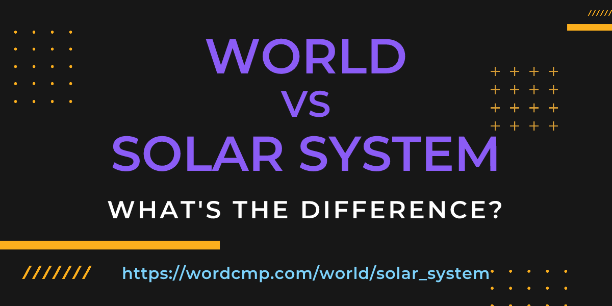 Difference between world and solar system