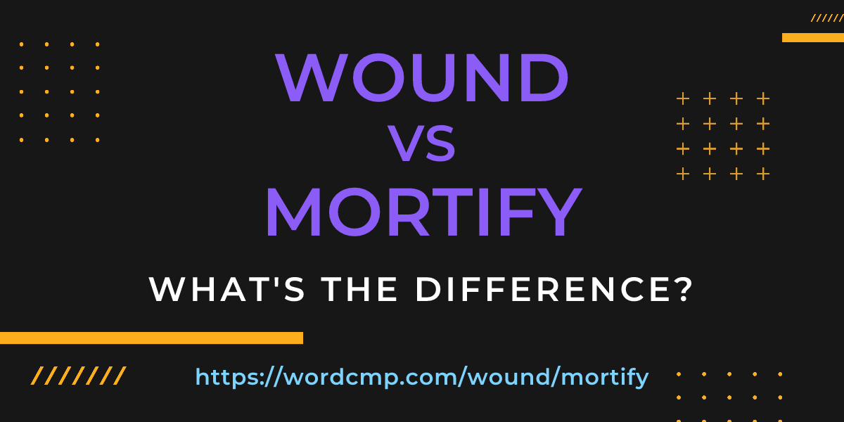 Difference between wound and mortify