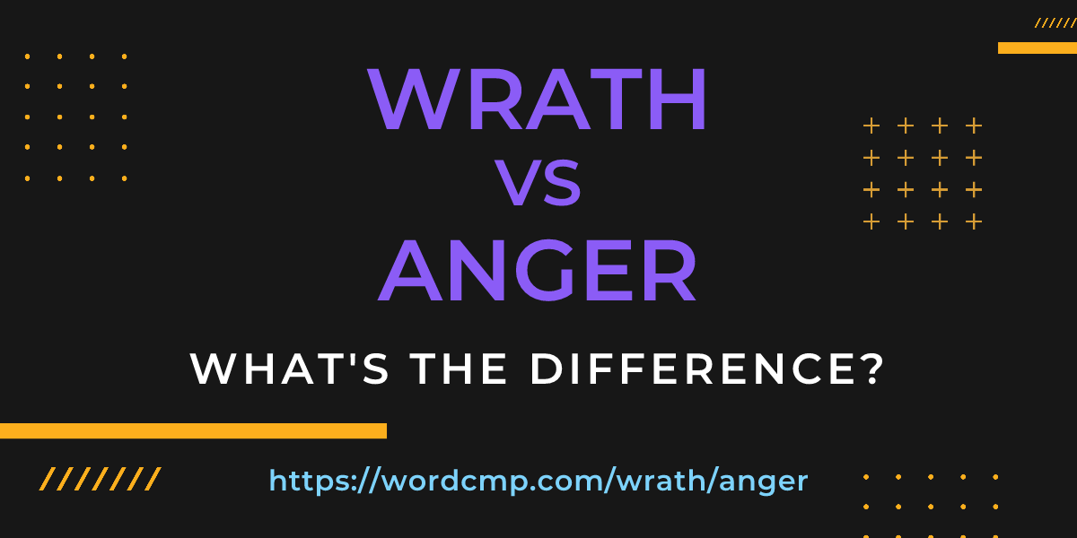 Difference between wrath and anger