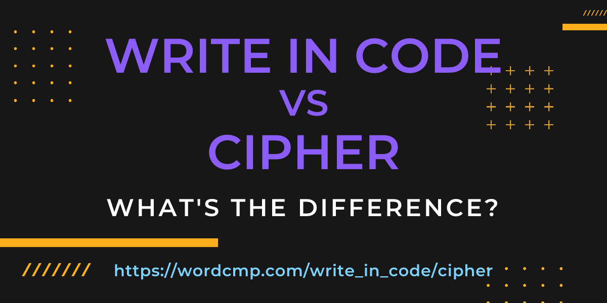 Difference between write in code and cipher