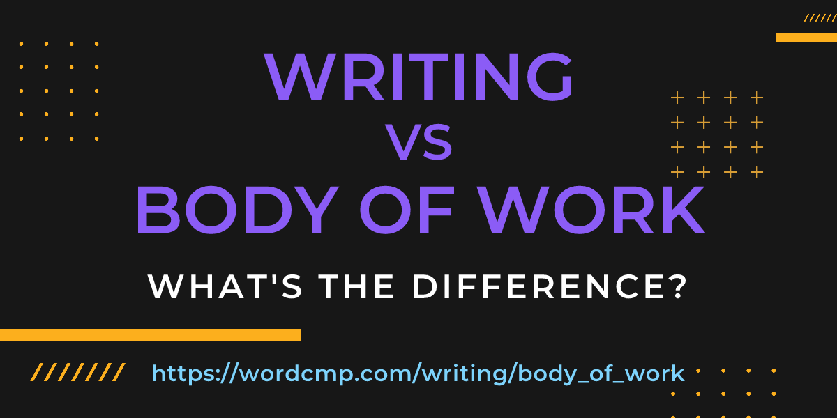 Difference between writing and body of work