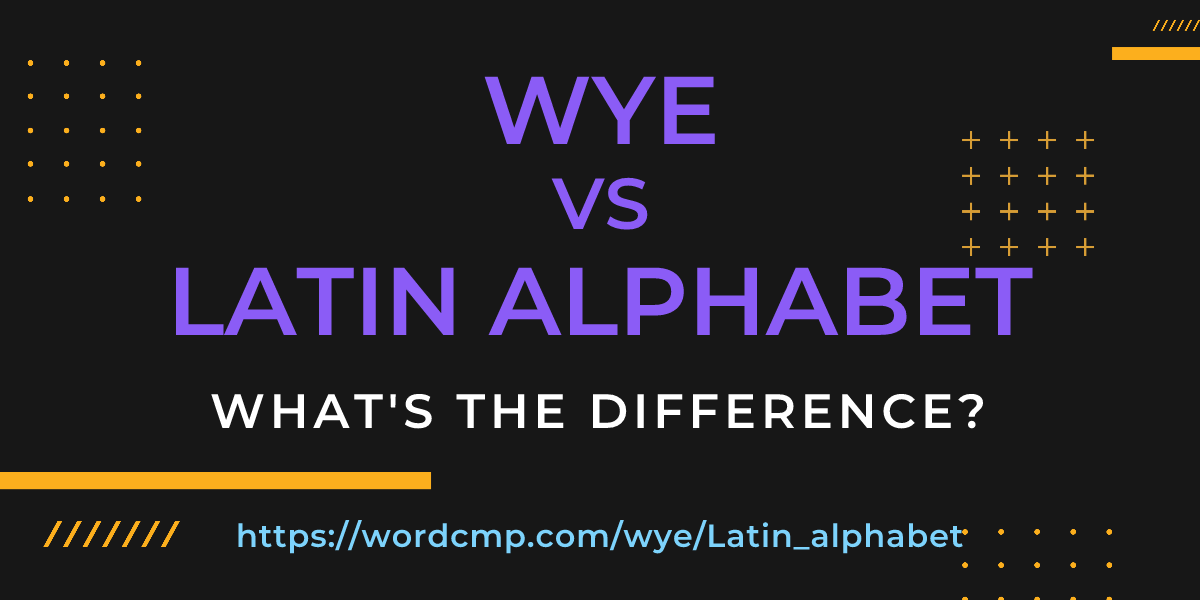 Difference between wye and Latin alphabet
