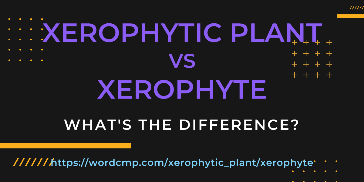 Difference between xerophytic plant and xerophyte