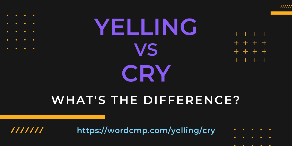 Difference between yelling and cry