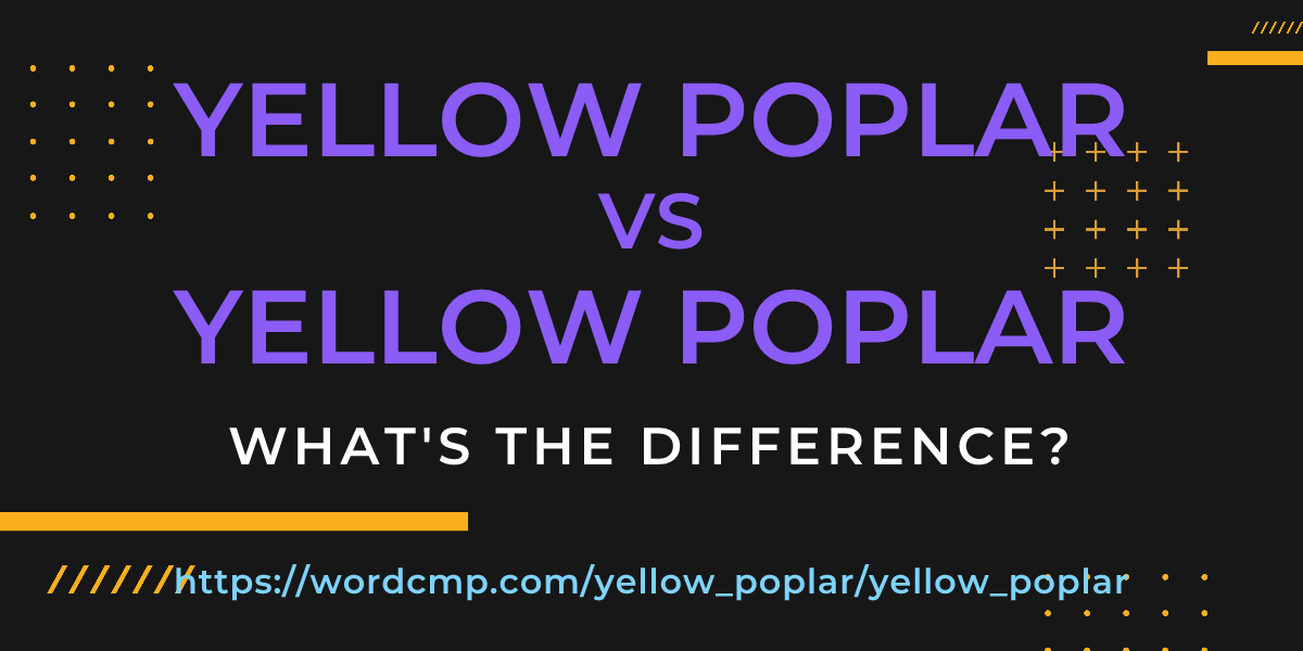 Difference between yellow poplar and yellow poplar