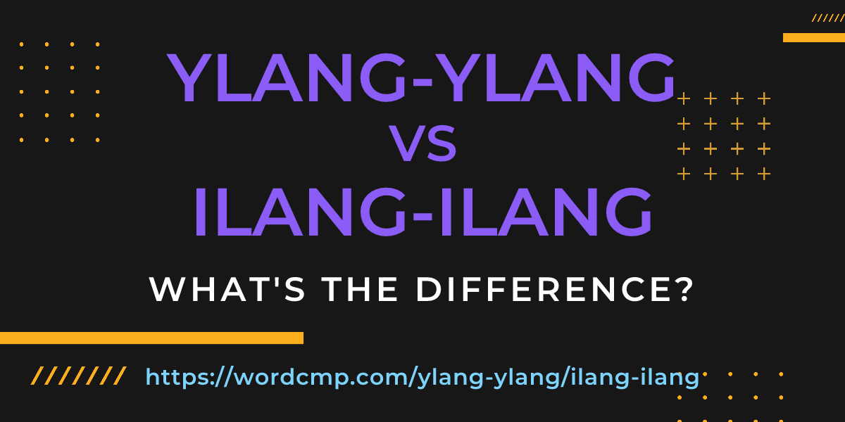 Difference between ylang-ylang and ilang-ilang