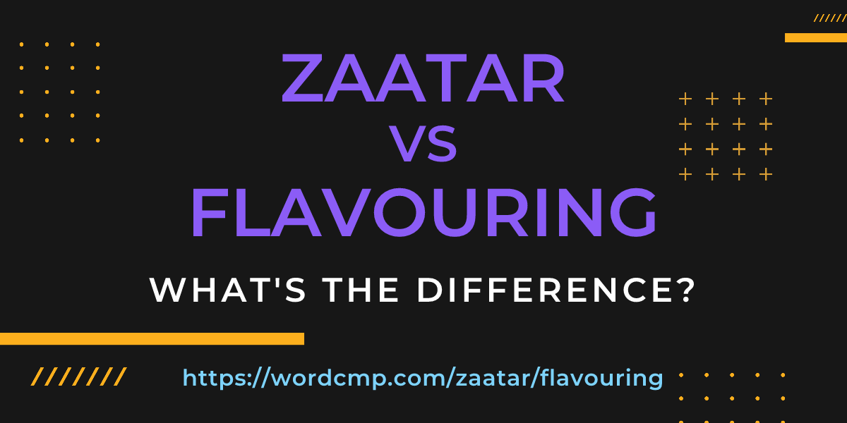 Difference between zaatar and flavouring