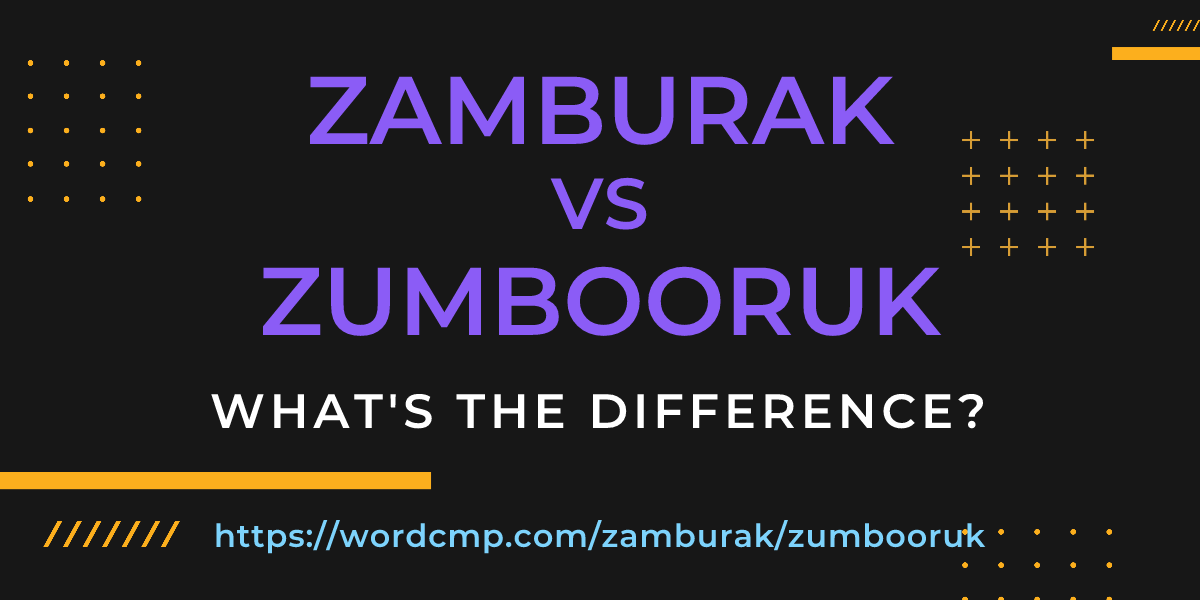Difference between zamburak and zumbooruk