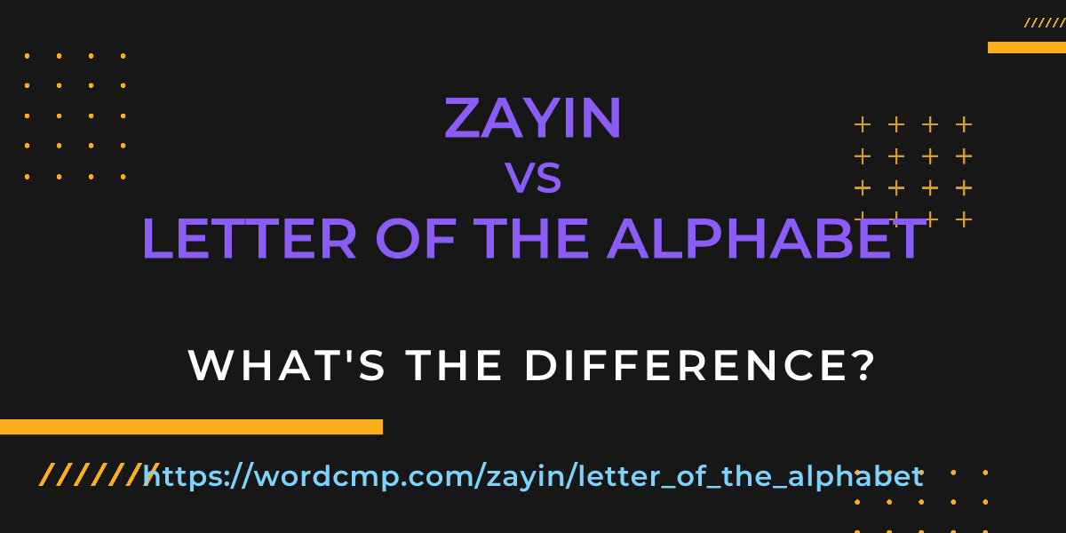 Difference between zayin and letter of the alphabet