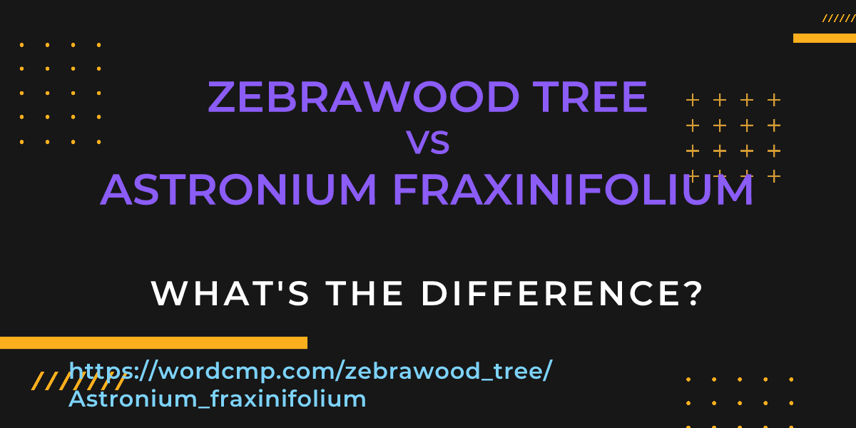 Difference between zebrawood tree and Astronium fraxinifolium