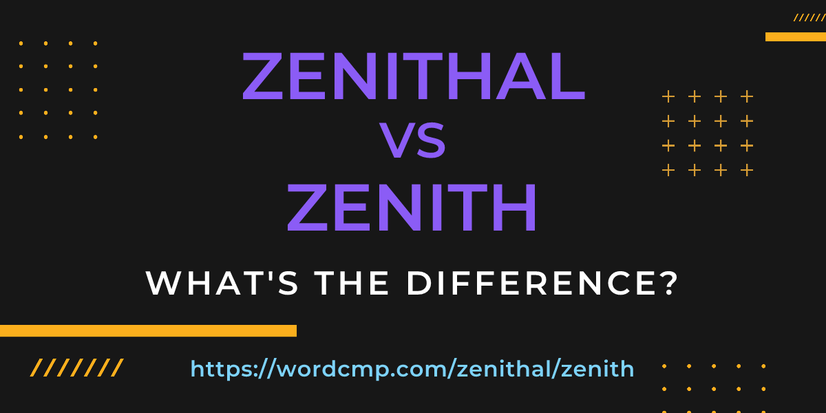 Difference between zenithal and zenith