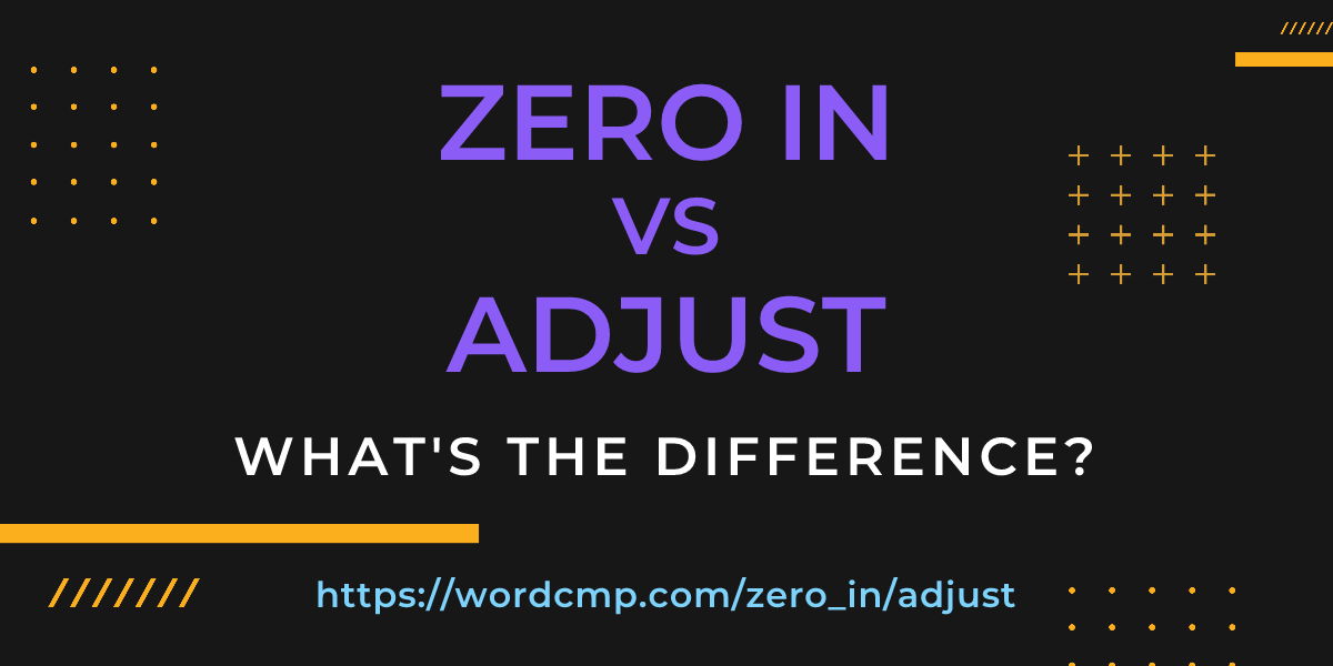 Difference between zero in and adjust