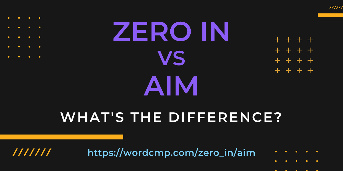 Difference between zero in and aim