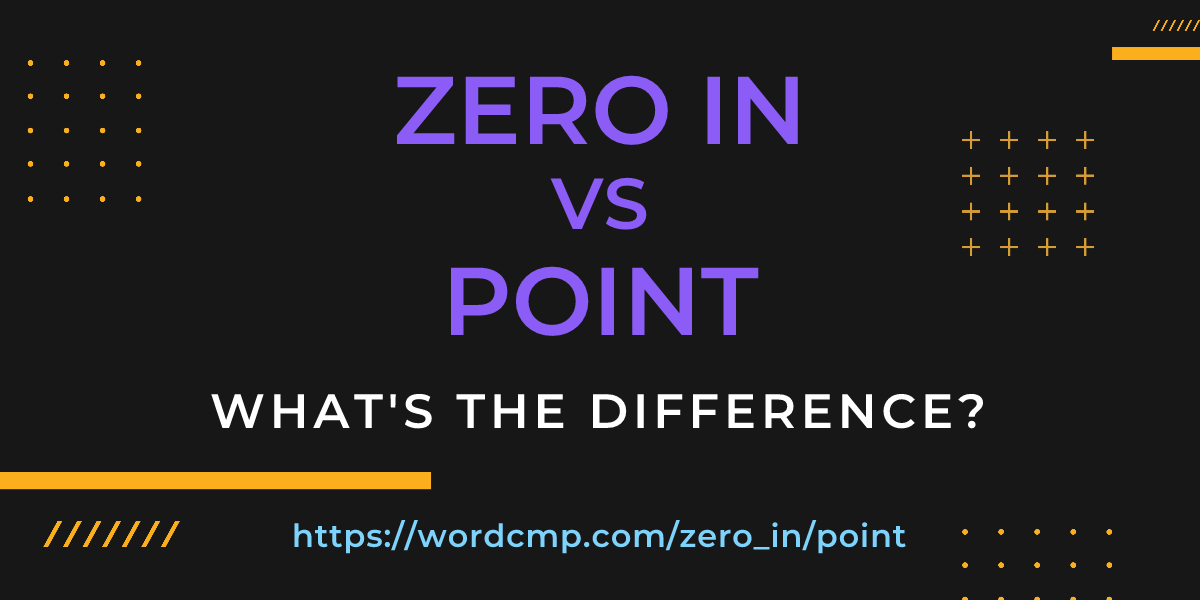 Difference between zero in and point