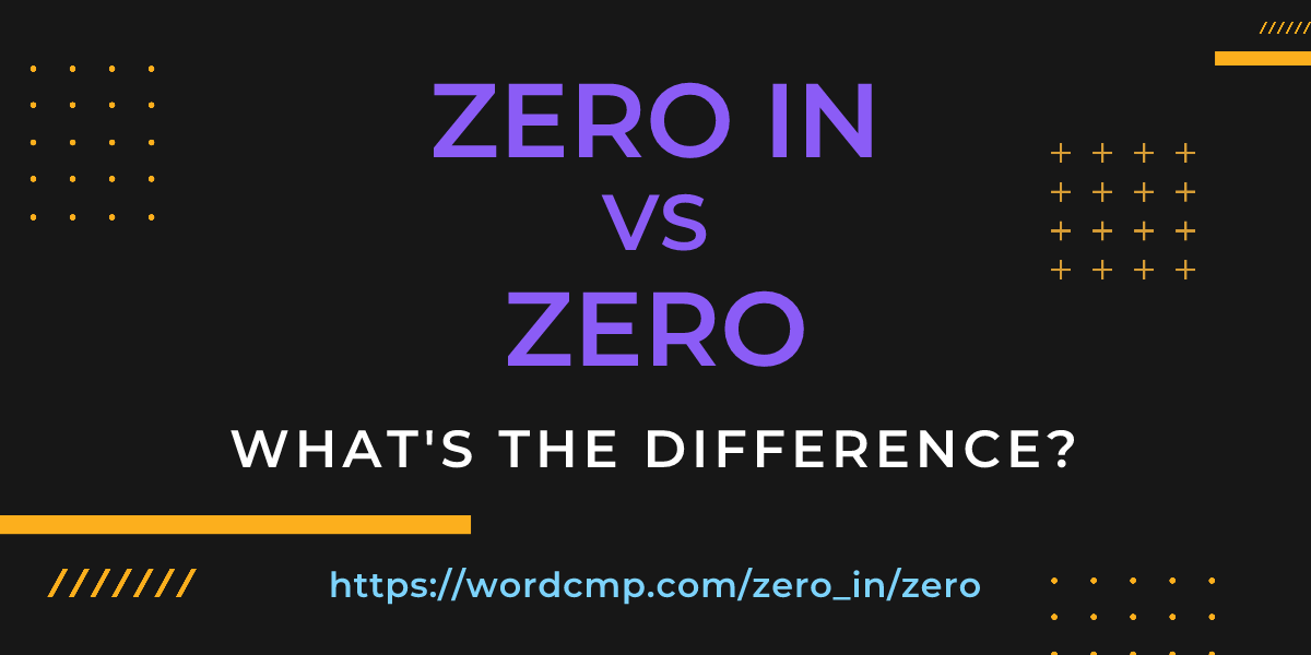 Difference between zero in and zero