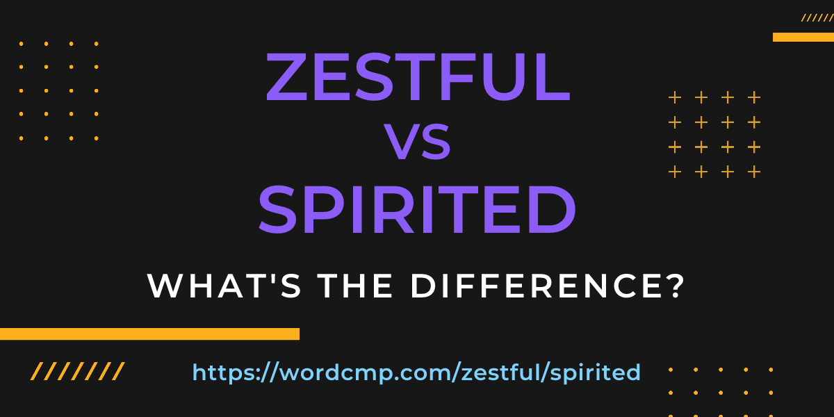 Difference between zestful and spirited