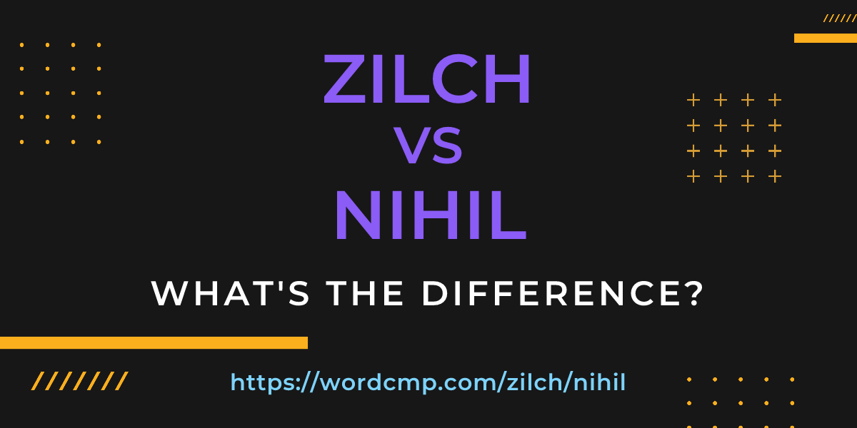 Difference between zilch and nihil
