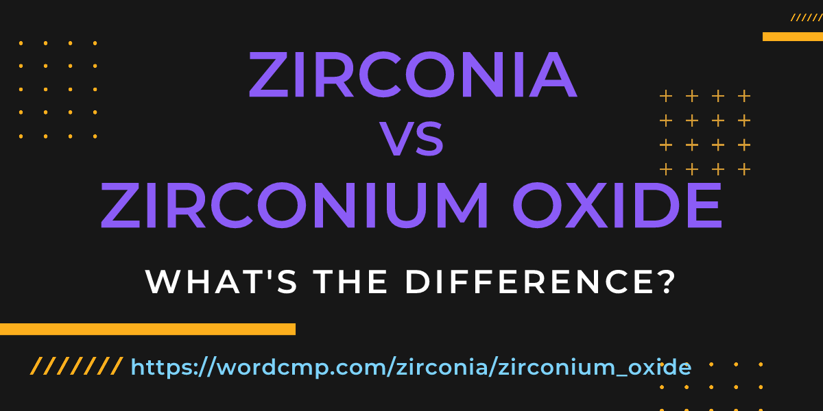Difference between zirconia and zirconium oxide