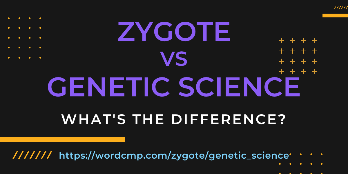 Difference between zygote and genetic science