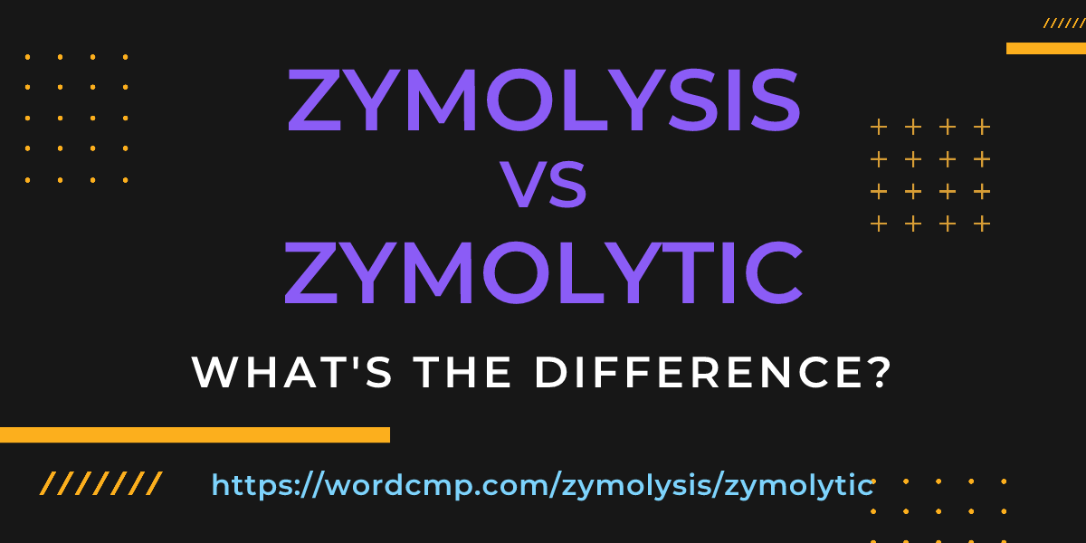 Difference between zymolysis and zymolytic